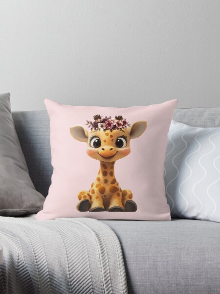 Artikel-Vorschau von Entzückende Baby-Giraffe mit Blumenkrone – Süße Safari Kinderzimmer Wandkunst, designt und verkauft von Art of Ngu.