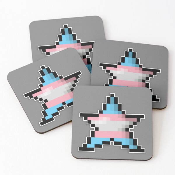 Item preview, Pixelated Transgender Pixel Star Design with Trans Pride Colors and Retro 8-Bit Gaming Aesthetic  designed and sold by LiveLoudGraphic.