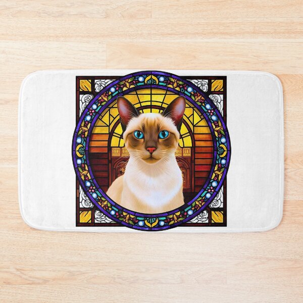 Item preview, Siamese Cat in Vibrant Stained Glass – Artistic Feline Beauty designed and sold by Fredster1966.