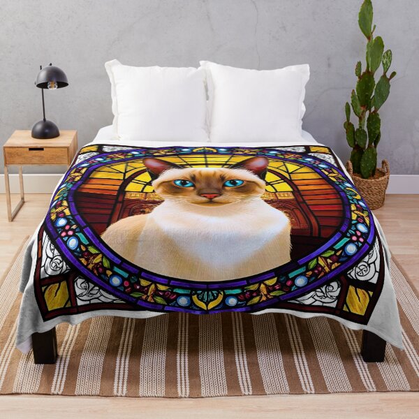Item preview, Siamese Cat in Vibrant Stained Glass – Artistic Feline Beauty designed and sold by Fredster1966.