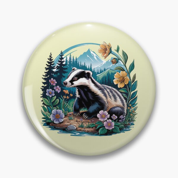 Artikelvorschau, Floral Dachs Vintage Woodland Wildlife Art 4 entworfen und verkauft von BirdsnStuff.