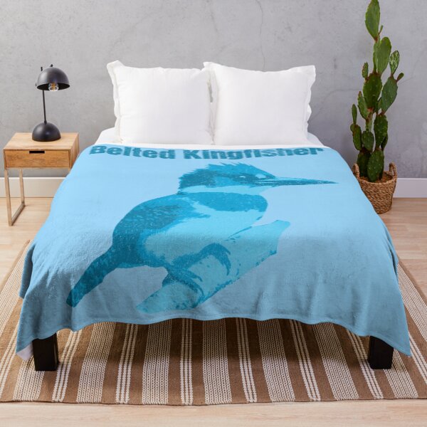 Item preview, Belted Kingfisher Bird Art – Bold Blue Minimalist Graphic Illustration designed and sold by donwillisjrart.