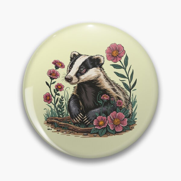 Artikelvorschau, Floral Dachs Vintage Woodland Wildlife Art 5 entworfen und verkauft von BirdsnStuff.