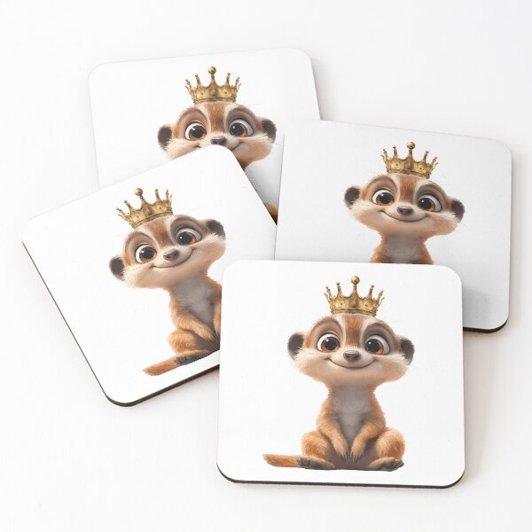Item preview, Royal Meerkat King – Cute Crowned Meerkat Cartoon Illustration designed and sold by Art of Ngu.