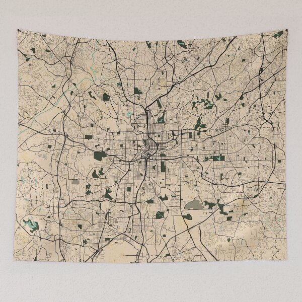 Item preview, Atlanta City Map of Georgia, USA  - Vintage designed and sold by deMAP.