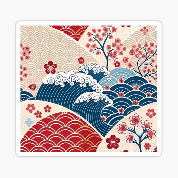pattern with colorful autumn scarf Sticker