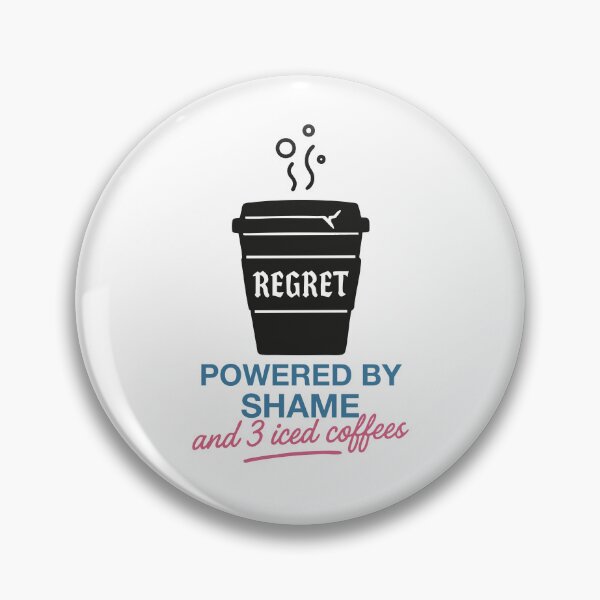 Item preview, Powered by Shame and 3 Iced Coffees Sticker designed and sold by KuahCampo.