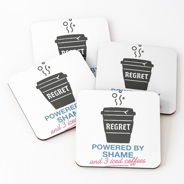 Item preview, Powered by Shame and 3 Iced Coffees Sticker designed and sold by KuahCampo.