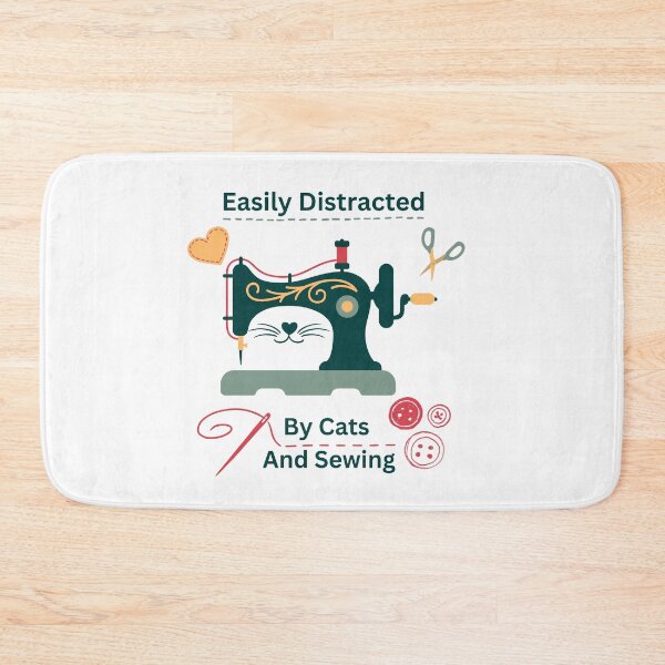 Item preview, Easily Distracted By Cats And Sewing - A Cat Sewing designed and sold by Wiss2Arts.