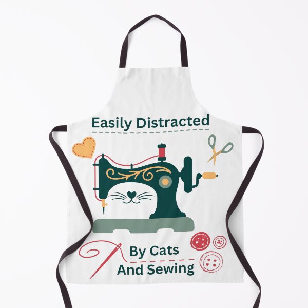 Item preview, Easily Distracted By Cats And Sewing - A Cat Sewing designed and sold by Wiss2Arts.