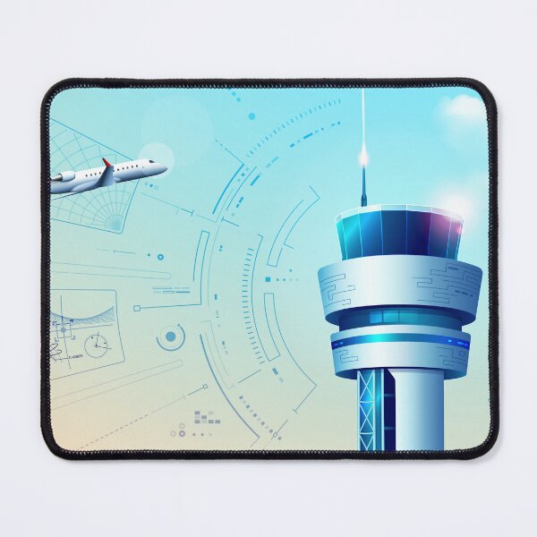 Artikelvorschau, Flugsicherungsturm mit Fluglotsenschnittstelle und futuristischer Flugzeugtechnologie entworfen und verkauft von NiamLab.
