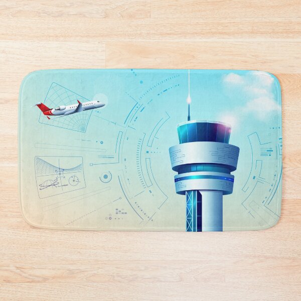 Item preview, air control tower showing air traffic controller interface with airplane futuristic technology designed and sold by NiamLab.
