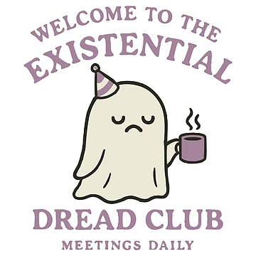 Artwork thumbnail, Existential Dread Club Ghost Sticker by KuahCampo