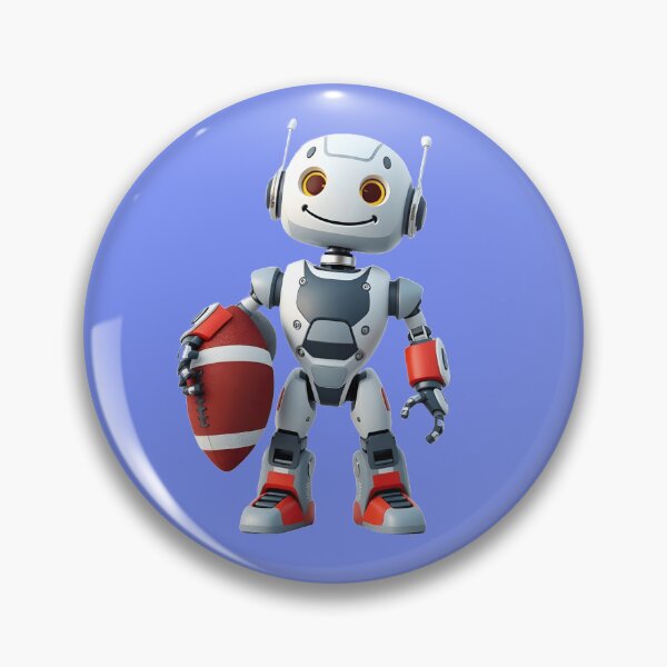 Item preview, Smiling Robot with Football – Futuristic AI Sports Design designed and sold by gtrock.