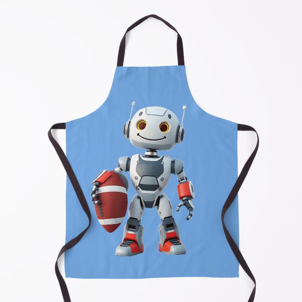 Item preview, Smiling Robot with Football – Futuristic AI Sports Design designed and sold by gtrock.
