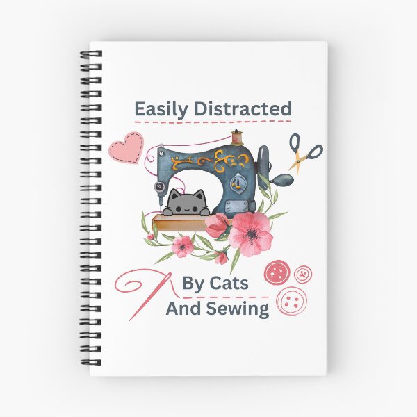 Item preview, Easily Distracted By Cats And Sewing - A Cat Sewing designed and sold by Wiss2Arts.