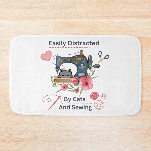 Item preview, Easily Distracted By Cats And Sewing - A Cat Sewing designed and sold by Wiss2Arts.