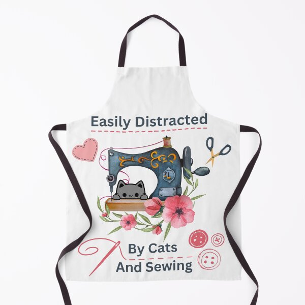 Item preview, Easily Distracted By Cats And Sewing - A Cat Sewing designed and sold by Wiss2Arts.