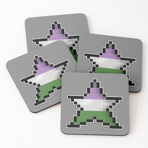 Item preview, Pixelated Genderqueer Pixel Star Design with GQ Pride Colors and Retro 8-Bit Gaming Aesthetic  designed and sold by LiveLoudGraphic.