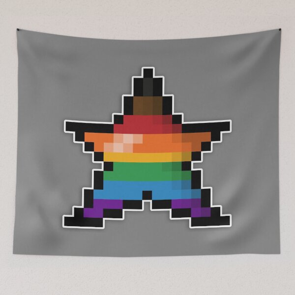 Item preview, Pixelated Inclusive Rainbow Pixel Star Design with Inclusive Pride Colors and Retro 8-Bit Gaming Aesthetic  designed and sold by LiveLoudGraphic.