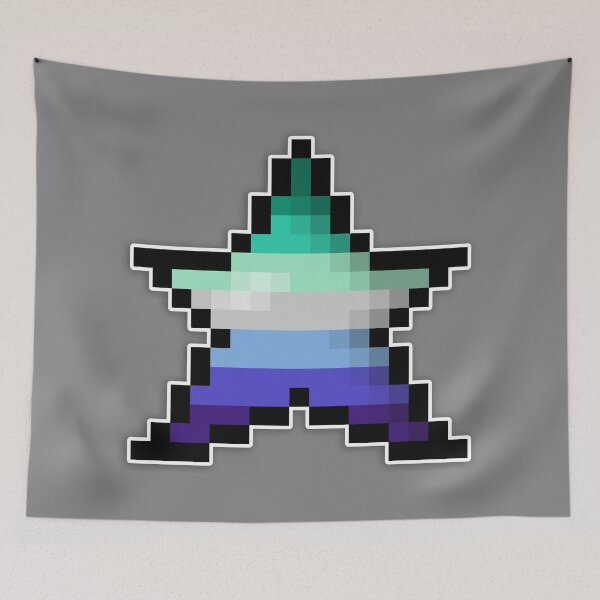 Item preview, Pixelated Gay Pixel Star Design with Modern Gay Flag Pride Colors and Retro 8-Bit Gaming Aesthetic  designed and sold by LiveLoudGraphic.