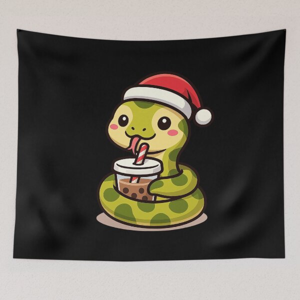 Item preview, Sippin' & Slitherin': The Holiday Boba Boa designed and sold by CyberPeakZ.