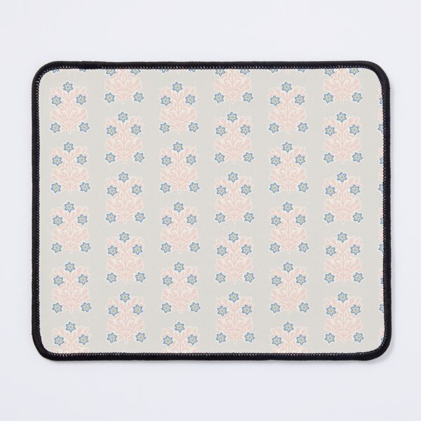 Item preview, Vintage block print floral pattern – Floral retro design pink and light blue designed and sold by colorofmagic.