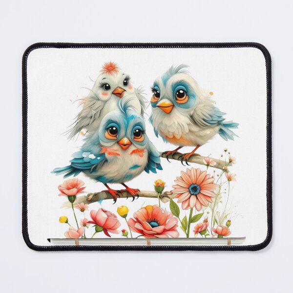 Item preview, "Playful Watercolor Birds – Quirky Expressions & Bright Floral Clipart" designed and sold by STmez Design.