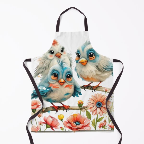 Item preview, "Playful Watercolor Birds – Quirky Expressions & Bright Floral Clipart" designed and sold by STmez Design.