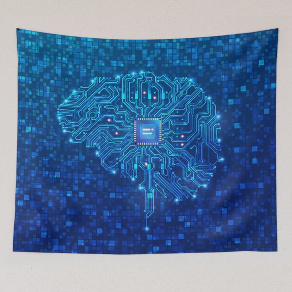 Item preview, deep learning or machine learning, artificial intelligence brain combined with circuit board  designed and sold by NiamLab.
