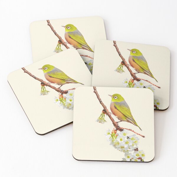 Item preview, Silvereye on Cherry Blossom designed and sold by MRageebArt.