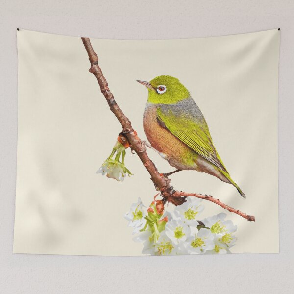 Item preview, Silvereye on Cherry Blossom designed and sold by MRageebArt.