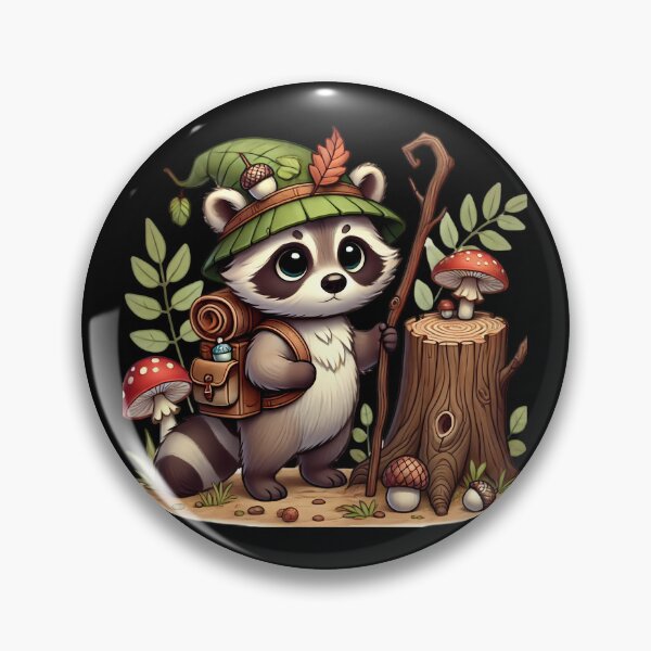 Item preview, Forest Explorer Raccoon – Whimsical Woodland Illustration designed and sold by Linework Studio.