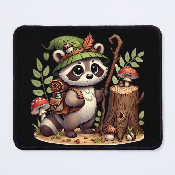 Item preview, Forest Explorer Raccoon – Whimsical Woodland Illustration designed and sold by Linework Studio.