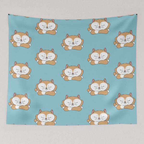 Item preview, Ginger and White Cat Sleeping designed and sold by HugSomeNettles.