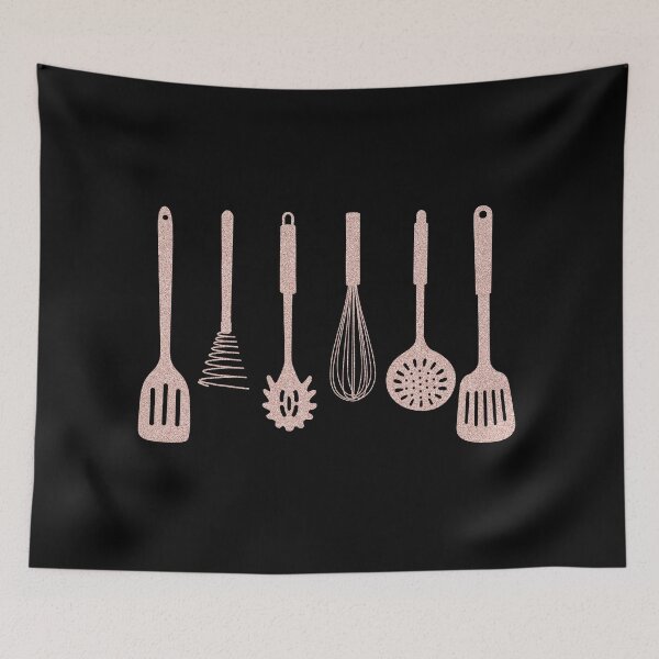 Item preview, Rose Gold Glitter Kitchen Cooking Utensils Aesthetic designed and sold by Nature Hues.
