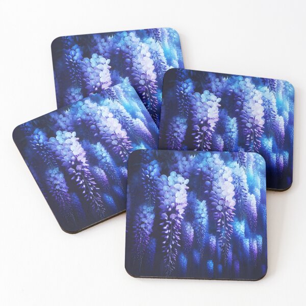 Item preview, Night wisterias bathing in blue and purple colors designed and sold by EmeraldeaArt.