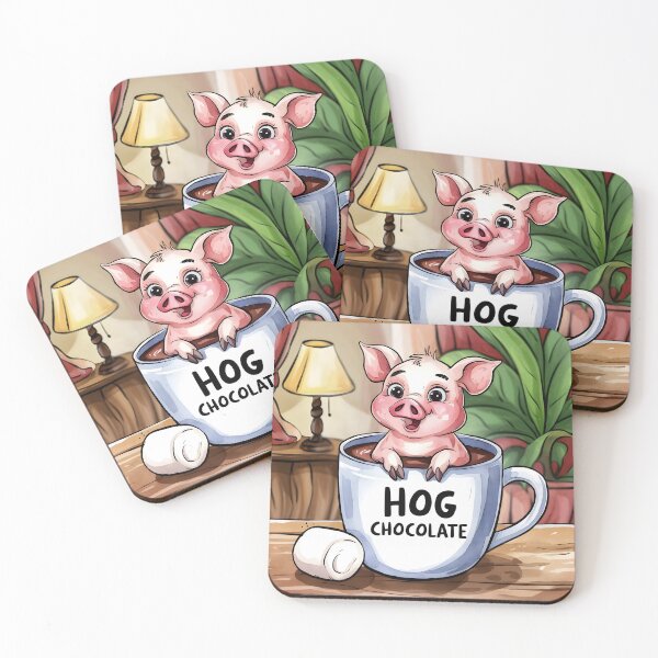 Item preview, Hog chocolate - cute pig art designed and sold by EmeraldeaArt.