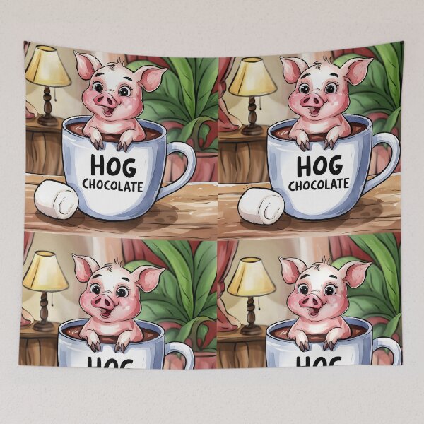 Item preview, Hog chocolate - cute pig art designed and sold by EmeraldeaArt.
