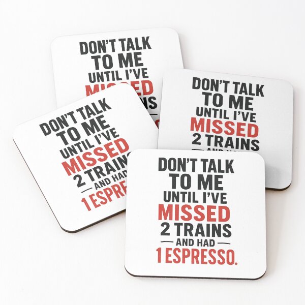 Item preview, Don't Talk to Me Until I’ve Missed 2 Trains and Had 1 Espresso – NYC Subway Morning Struggle designed and sold by MayaDelaye.