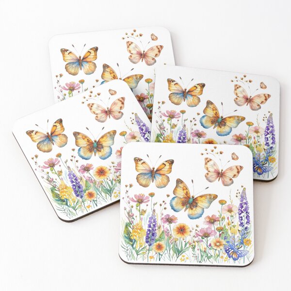 Artikelvorschau, „Aquarell-Schmetterlings-Clipart – Wildblumen und bezaubernde Illustrationen“ entworfen und verkauft von STmez Design.