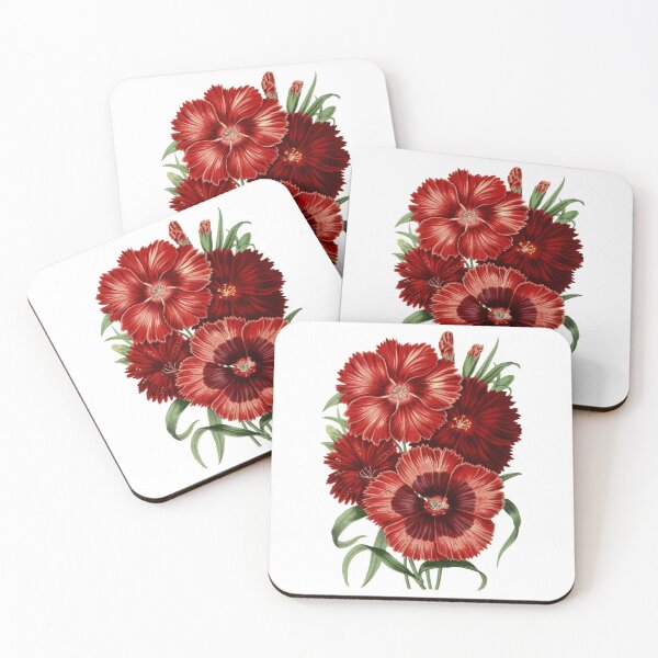 Item preview,  Vibrant Red Bouquet of Dianthus Chinensis Flowers designed and sold by IrisAndIvy.