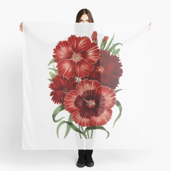 Item preview,  Vibrant Red Bouquet of Dianthus Chinensis Flowers designed and sold by IrisAndIvy.