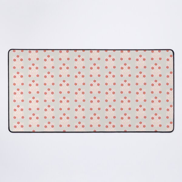 Item preview, Vintage block print floral pattern – Floral retro design pink and grey designed and sold by colorofmagic.