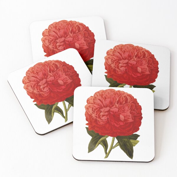 Item preview, Antique Bright Red Peony Flower designed and sold by IrisAndIvy.