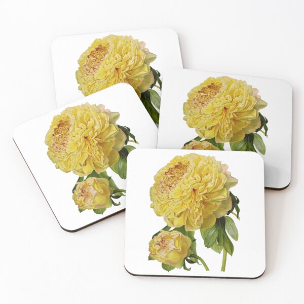 Item preview, Antique Yellow Peony Flowers designed and sold by IrisAndIvy.