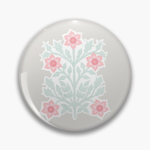 Item preview, Vintage block print floral pattern – Floral retro design pink and light green designed and sold by colorofmagic.