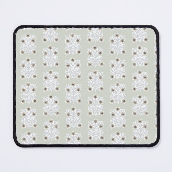 Item preview, Vintage block print floral pattern – floral retro design grey green designed and sold by colorofmagic.