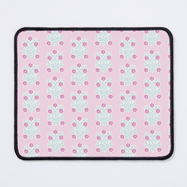 Item preview, Vintage block print floral pattern – Floral retro design pink and green designed and sold by colorofmagic.