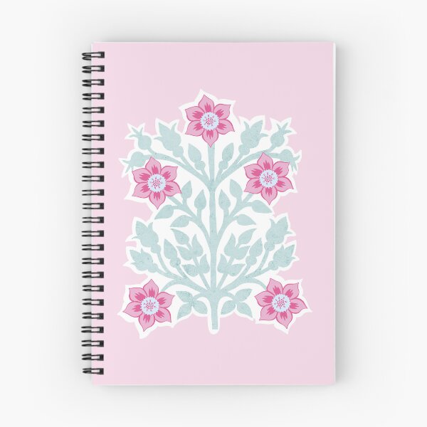 Item preview, Vintage block print floral pattern – Floral retro design pink and green designed and sold by colorofmagic.
